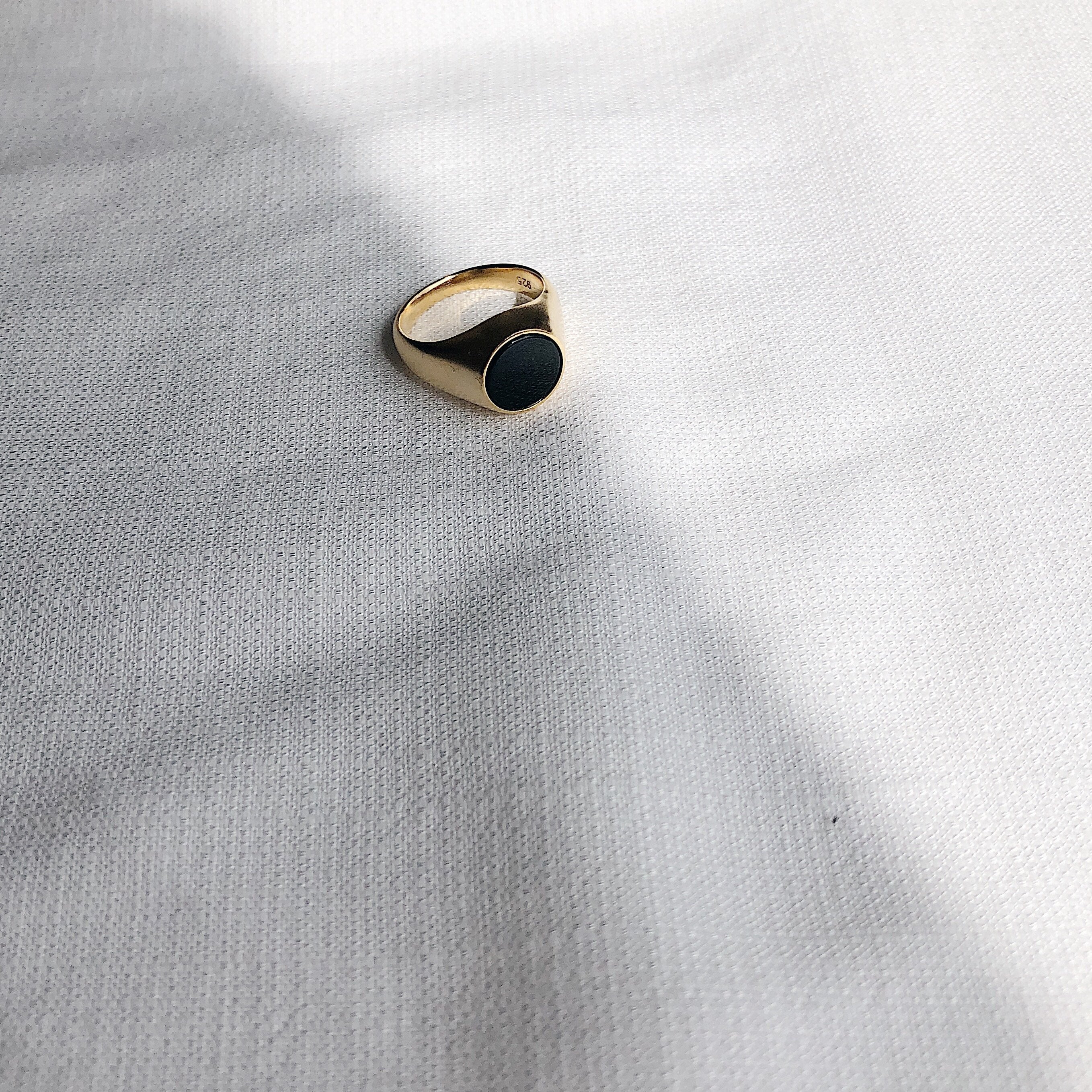 'Olinda' Black Onyx Signet Ring