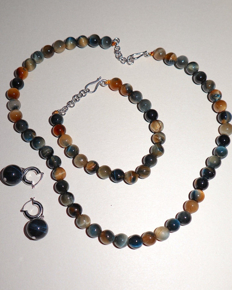 'Le Monde' Tiger's Eye Bead Earrings