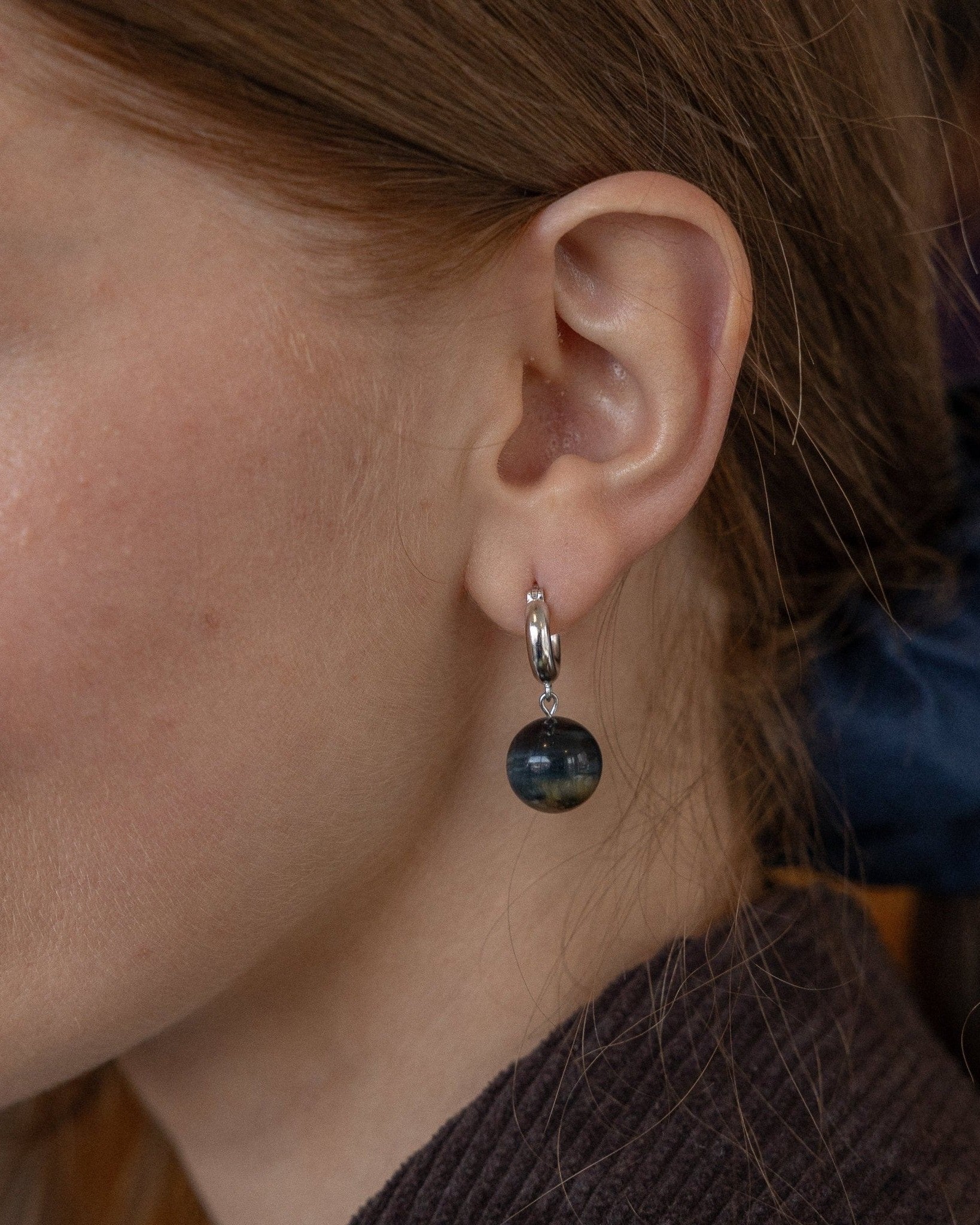 'Le Monde' Tiger's Eye Bead Earrings