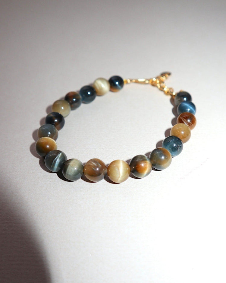'Le Monde' Tiger's Eye Beaded Bracelet