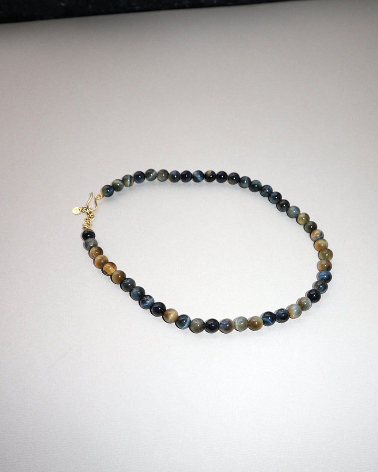 'Le Monde' Tiger's Eye Beaded Necklace - LINES AND CURRENT