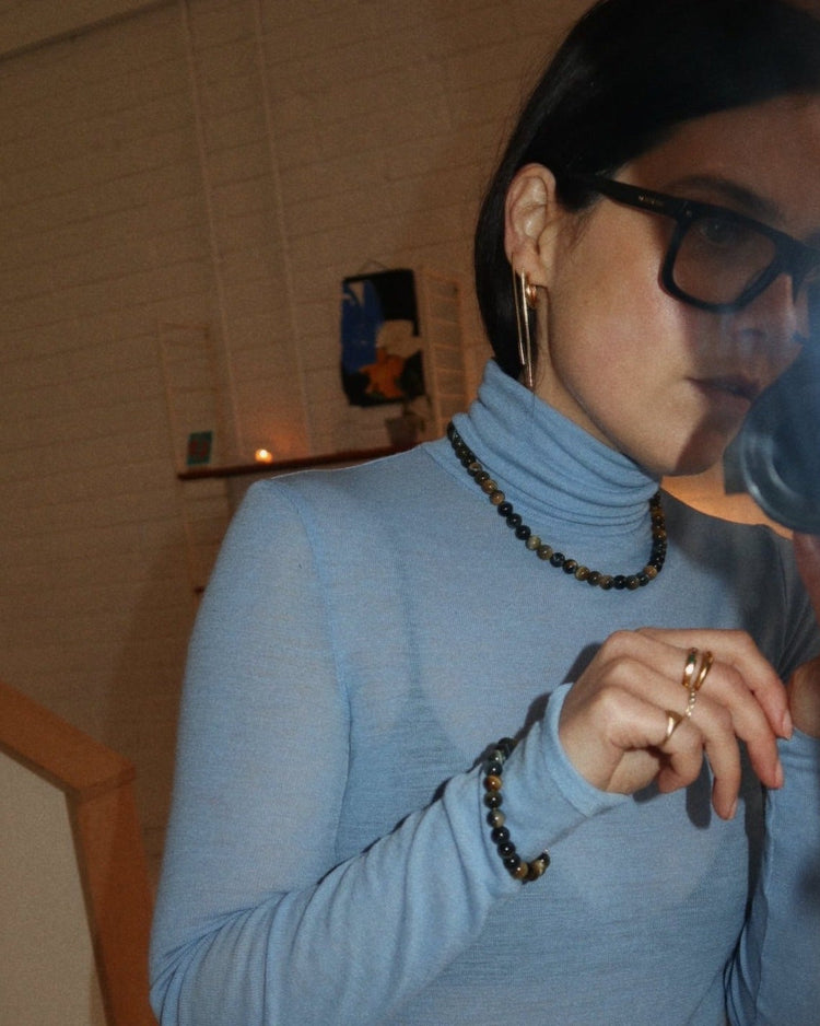 'Le Monde' Tiger's Eye Beaded Necklace