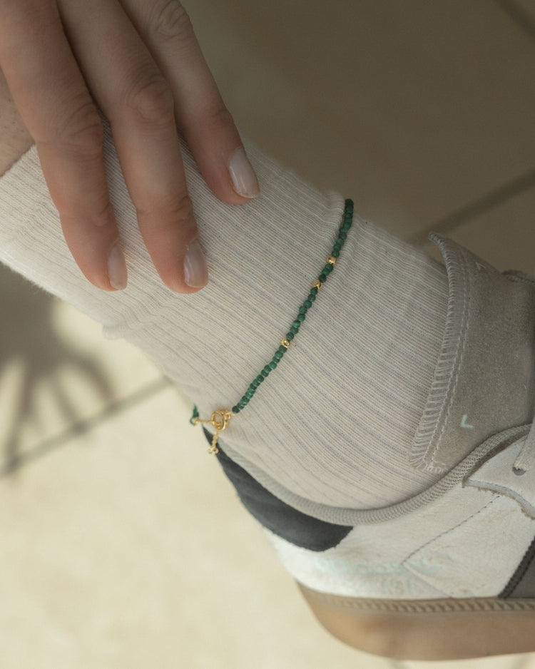 'Madison' Malachite Beaded Anklet