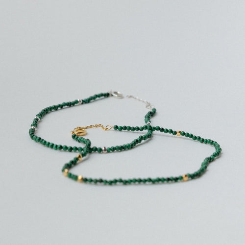 'Madison' Malachite Beaded Anklet - Lines & Current