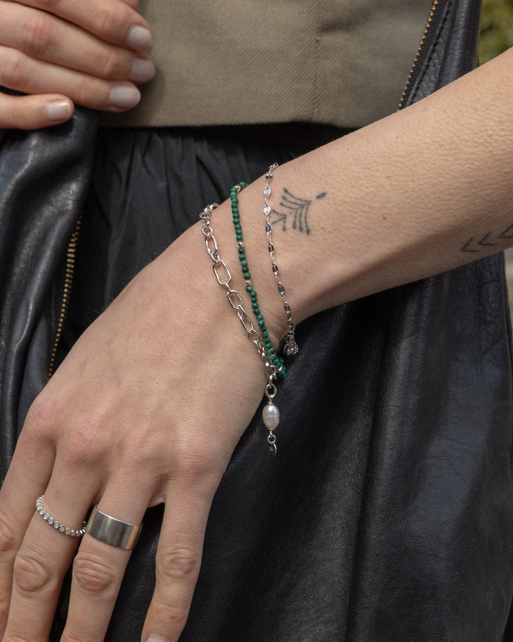 'Madison' Malachite Beaded Bracelet