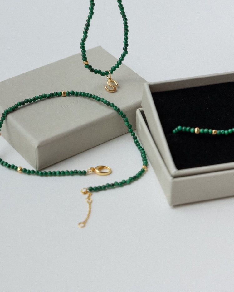 'Madison' Malachite Beaded Bracelet