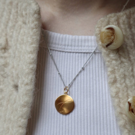 Gold Coin Pendant Necklace (Optional Engraving) | 'Dreamer' by