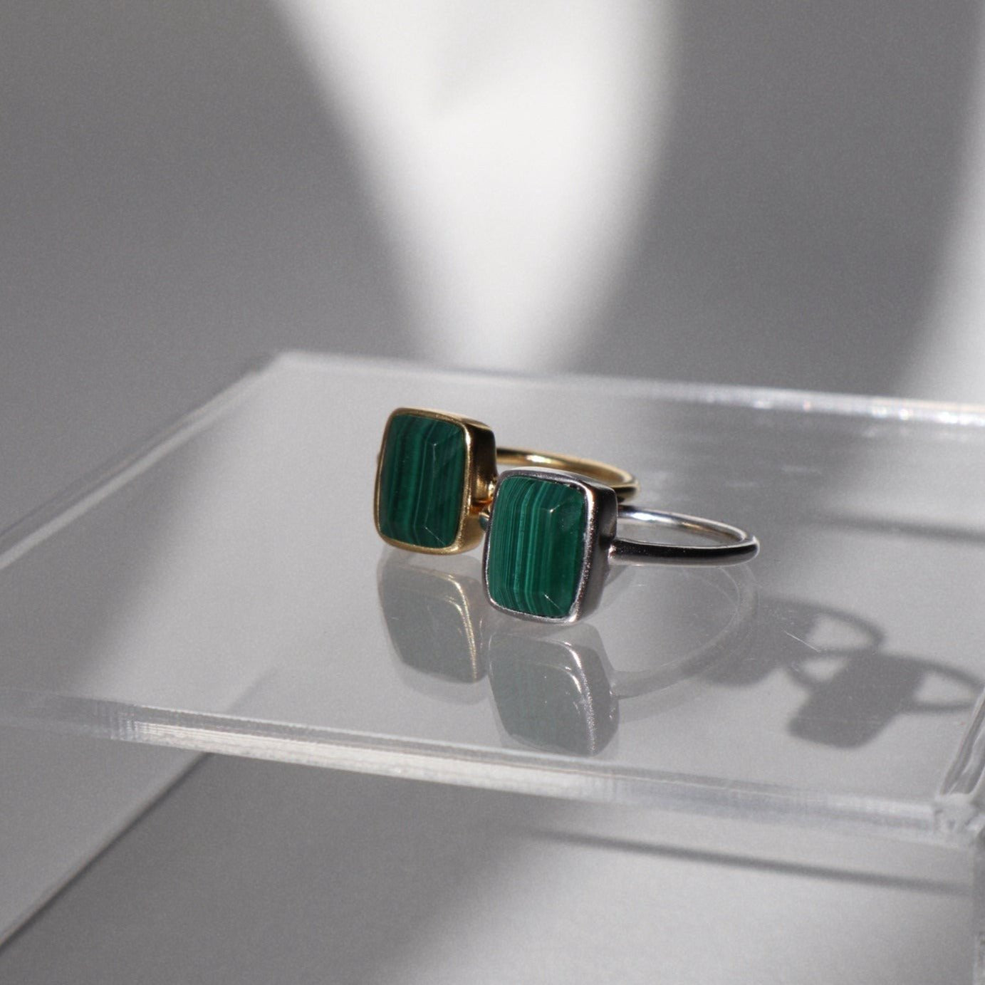 &#39;Monroe&#39; Green Malachite Ring - Lines &amp; Current