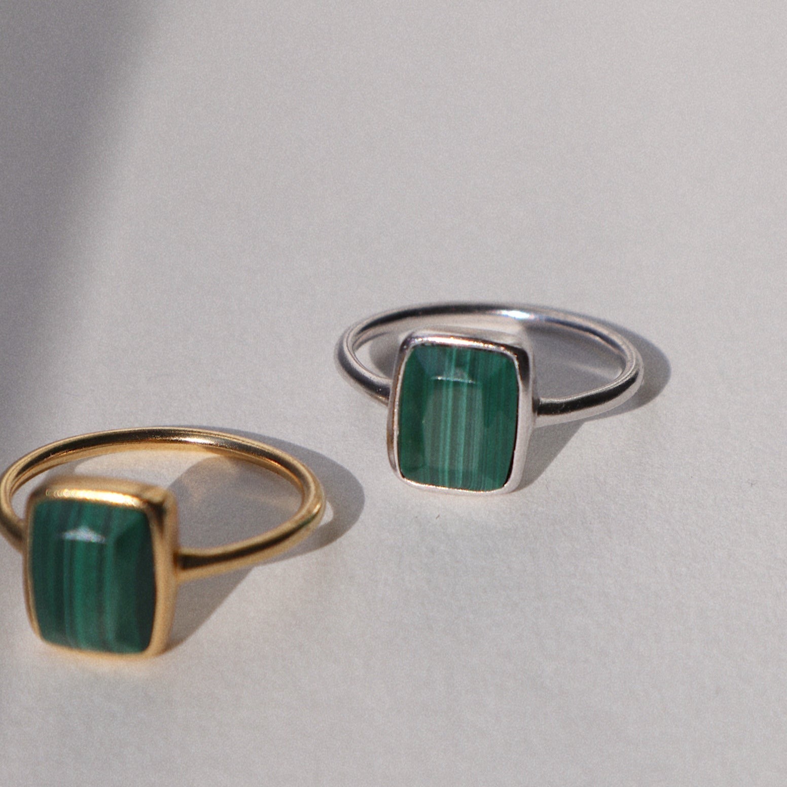 &#39;Monroe&#39; Green Malachite Ring - Lines &amp; Current