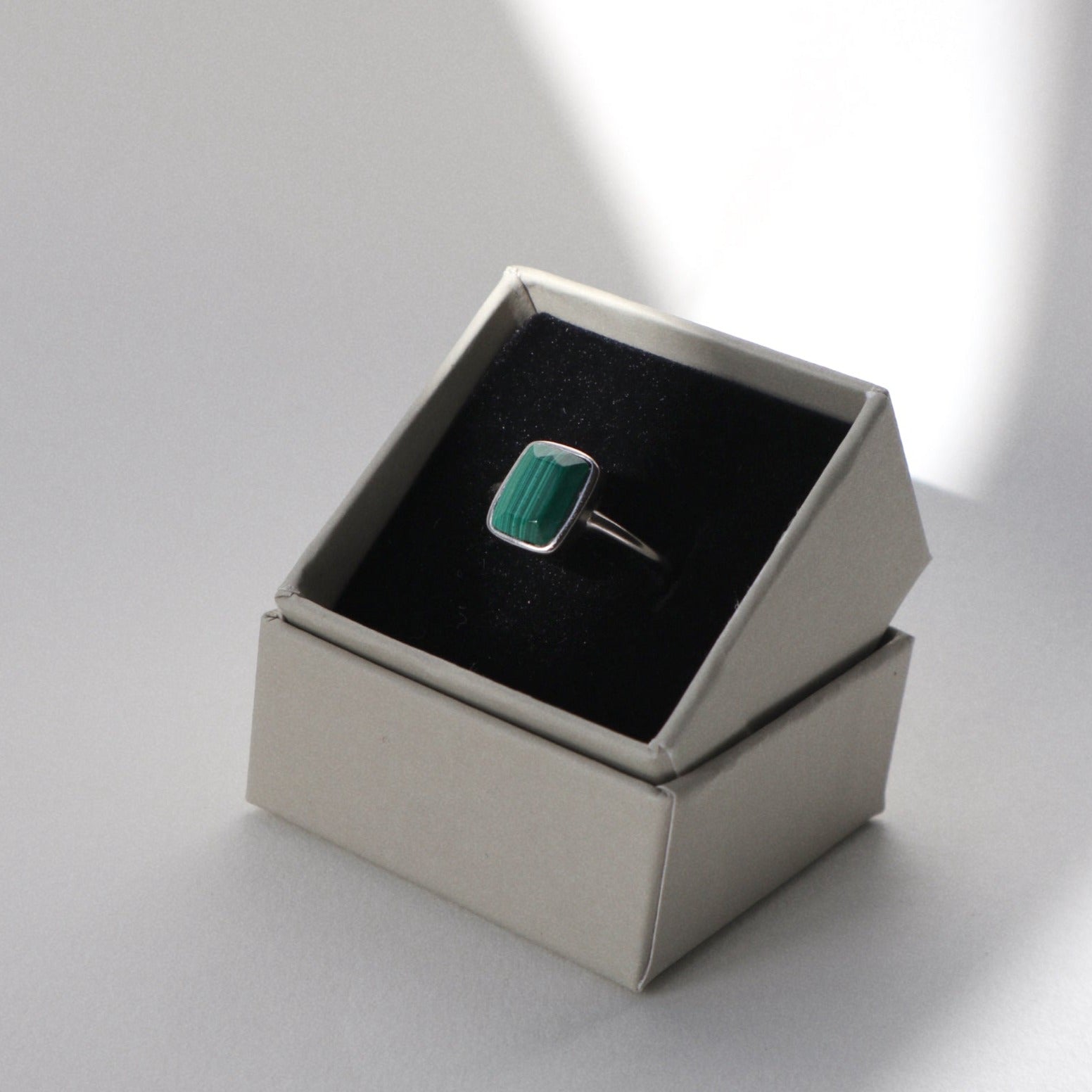 &#39;Monroe&#39; Green Malachite Ring - Lines &amp; Current