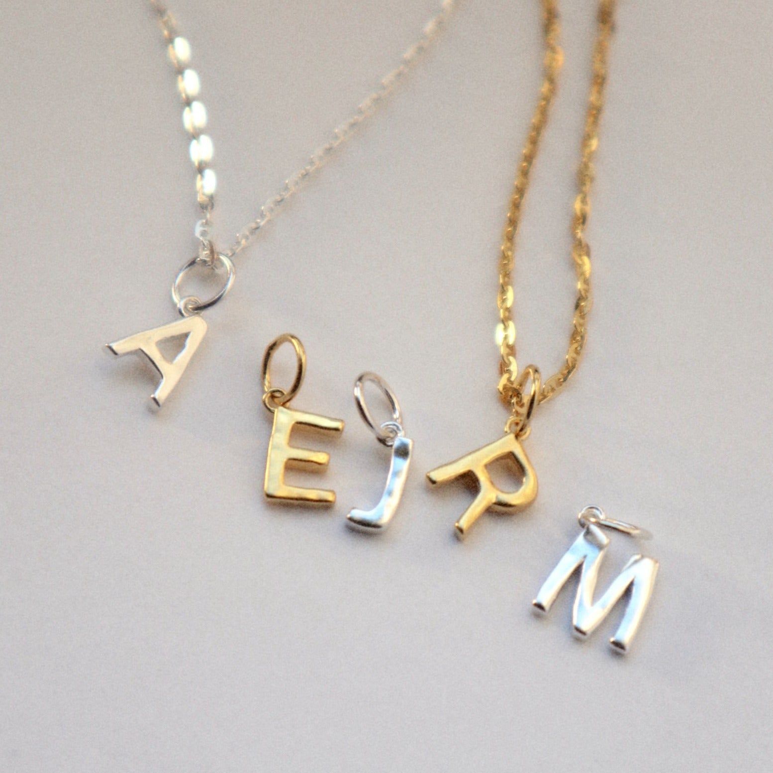 &#39;Paige&#39; Letter Necklace - Lines &amp; Current