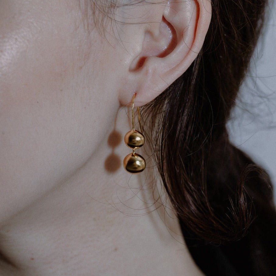 'Petra' Double Drop Earrings - Lines & Current