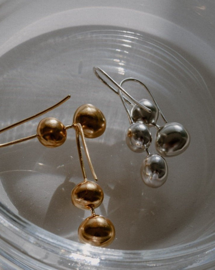 'Petra' Double Drop Earrings - Lines & Current