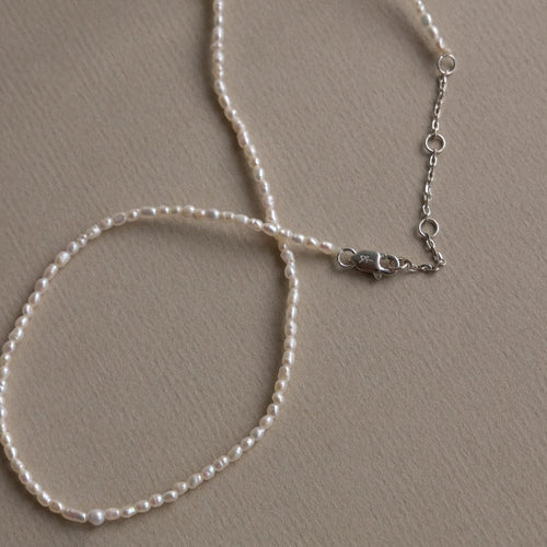 'Selene' Seeded Pearl Necklace - Lines & Current