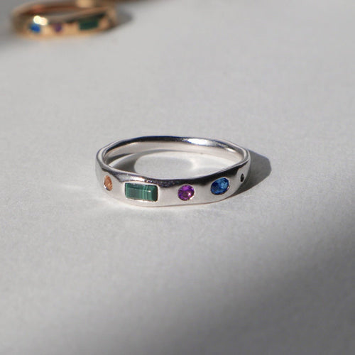 'Sofia' Five Gemstone Ring - Lines & Current