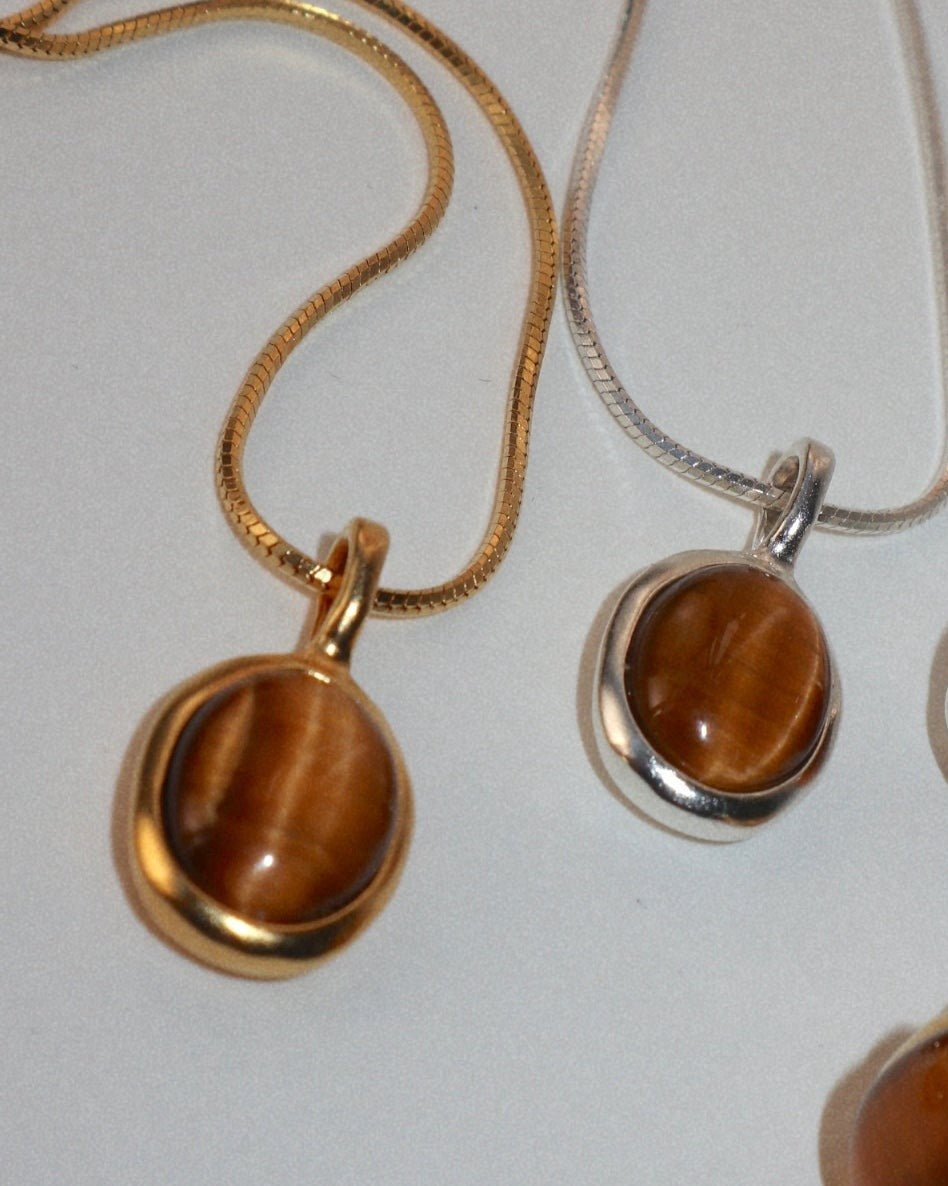 Tigers Eye Oval Necklace